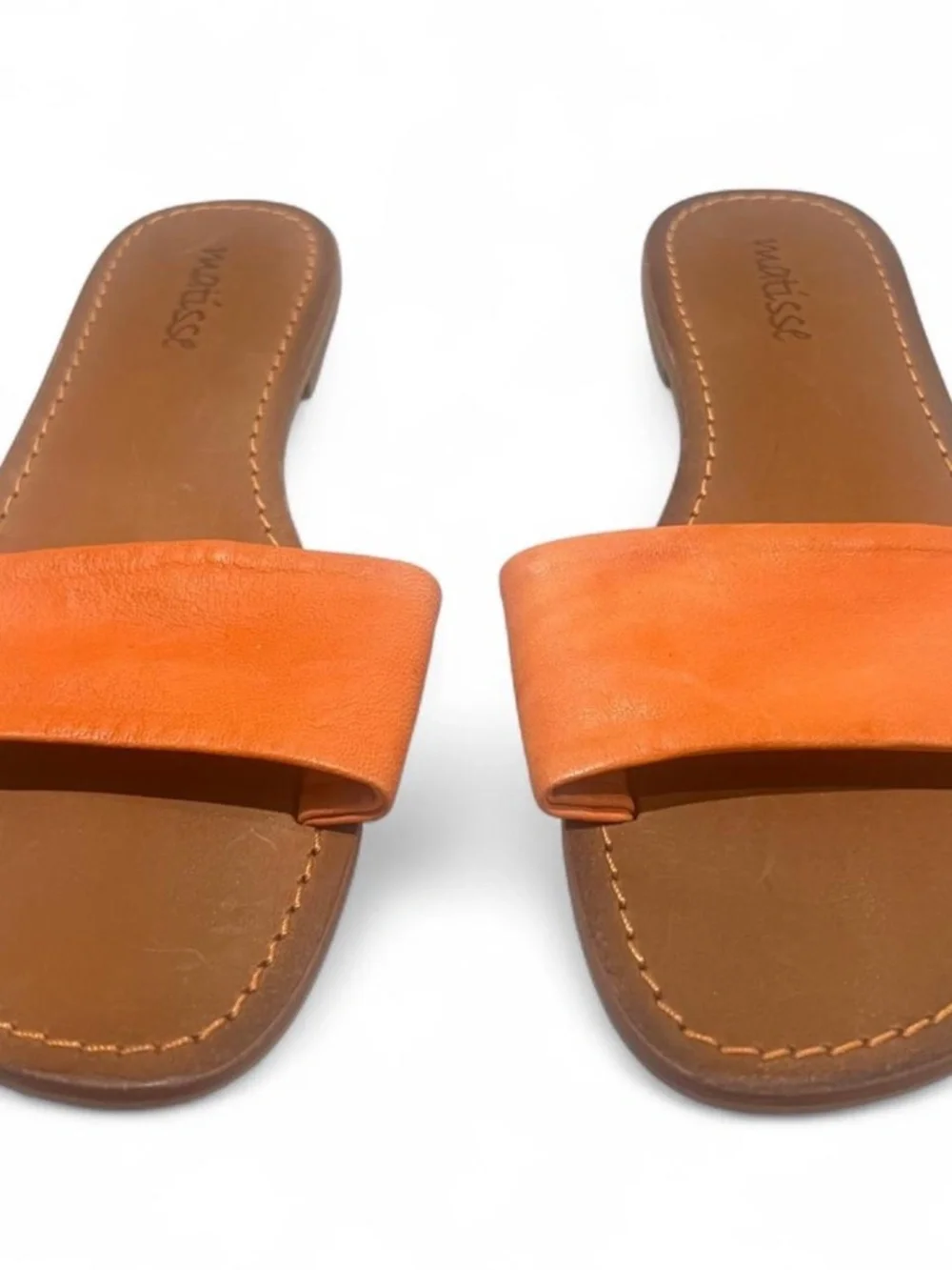 Matisse Orange Leather Slide Summer Sandals NWOT  - Size 7M